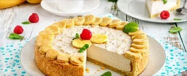 Пирог с творогом и бананом песочный