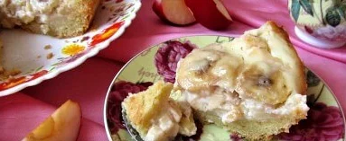 Пирог фруктовый со сметанной заливкой