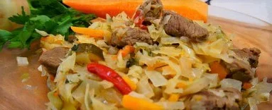 Тушеная капуста с бараниной