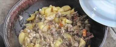 Баранина с картошкой по-казахски Кыурдак