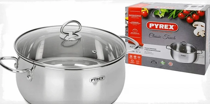Кастрюля PYREX Classic Touch CT24AEX/E006, 5.2л, с крышкой, серебристый