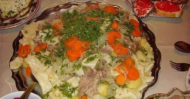 бешбармак с курицей и картошкой