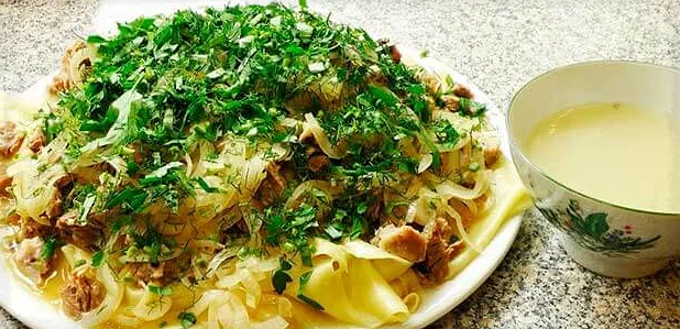 бешбармак с макаронами