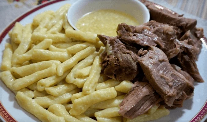 Галушки с говядиной