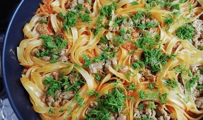 Гнезда с фаршем и грибами в духовке