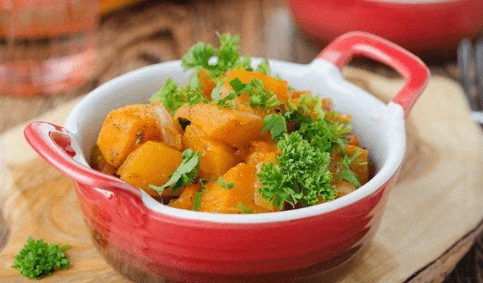 Цветная капуста с тыквой и перцем