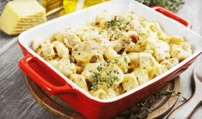 Цветная капуста с курицей в духовке