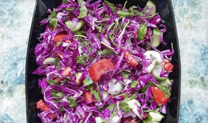 Постный салат с красной капустой - рецепты