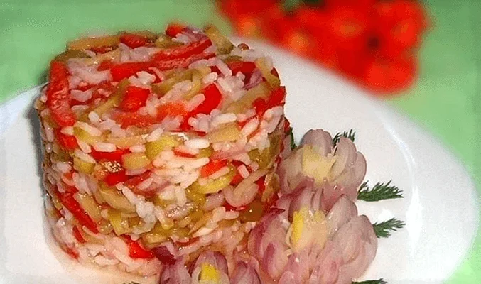Постный салат с рисом - рецепты