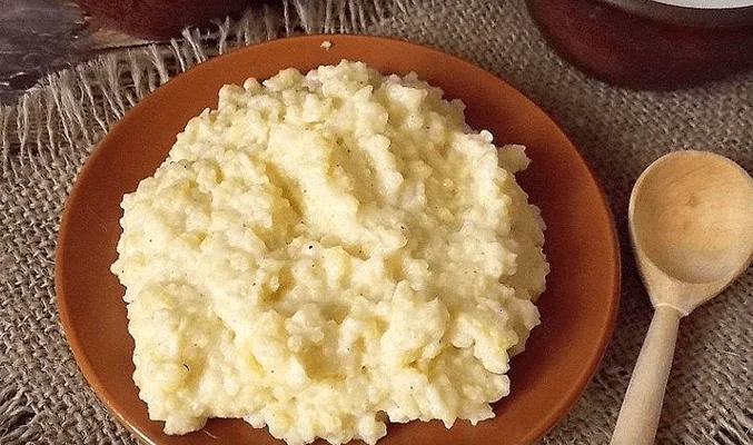 Пшенная каша с творогом и молоком