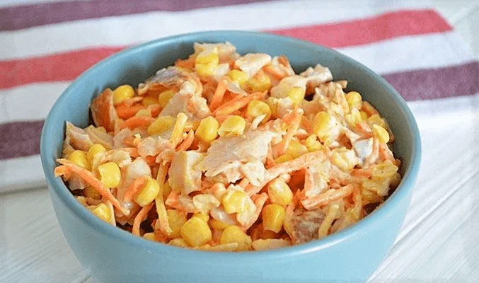 Салат с курицей и корейской морковью - рецепты