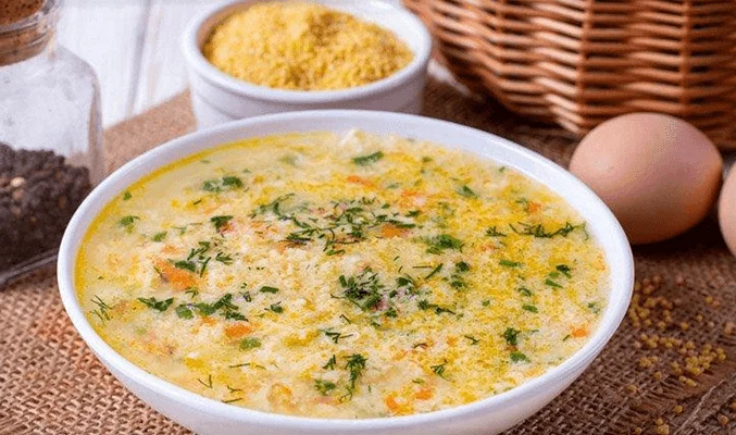 Пшенный суп с яйцом