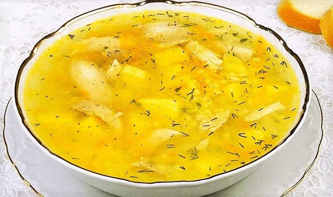 Суп с курицей, пшеном и капустой