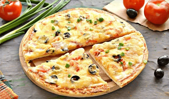 Начинка для пиццы с курицей и оливками