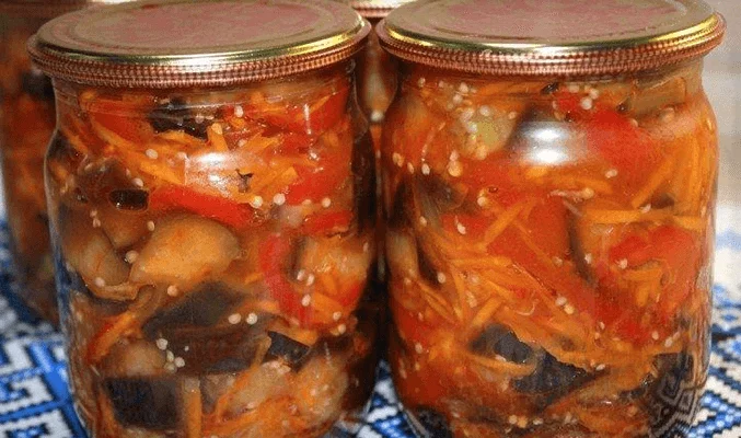 Заготовка из баклажанов и моркови на зиму