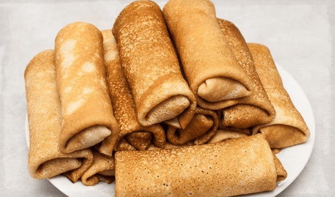 Блинные рулетики с баклажанами