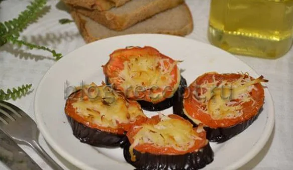 запеченные баклажаны с помидорами и сыром в духовке