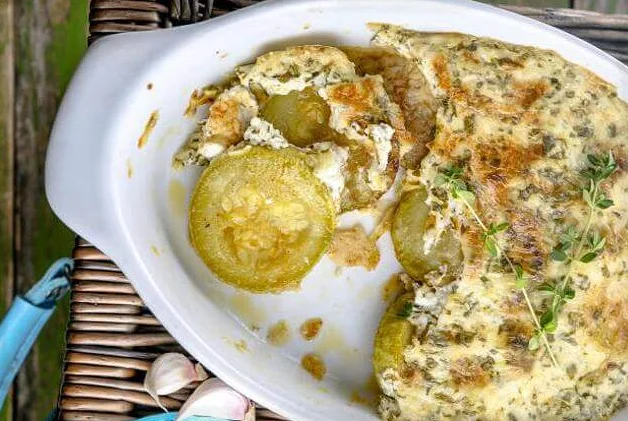 Кольца кабачков с куриным фаршем в духовке
