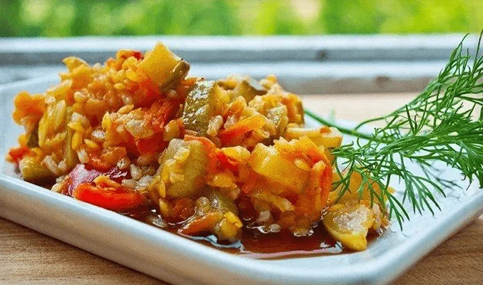 Соте из овощей с рисом