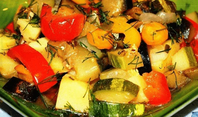 Соте с овощами и сыром