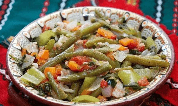 Соте из овощей со стручковой фасолью