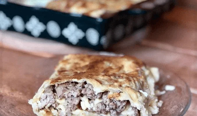 Мясной пирог из лаваша