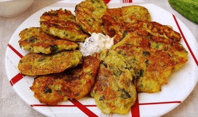 Кабачковые оладьи с фаршем