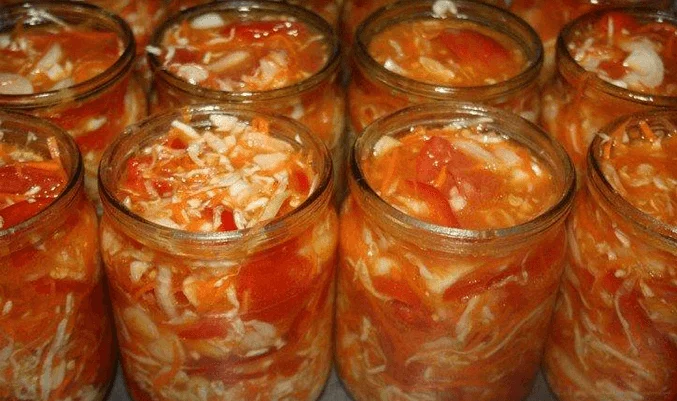 Острый салат из капусты на зиму