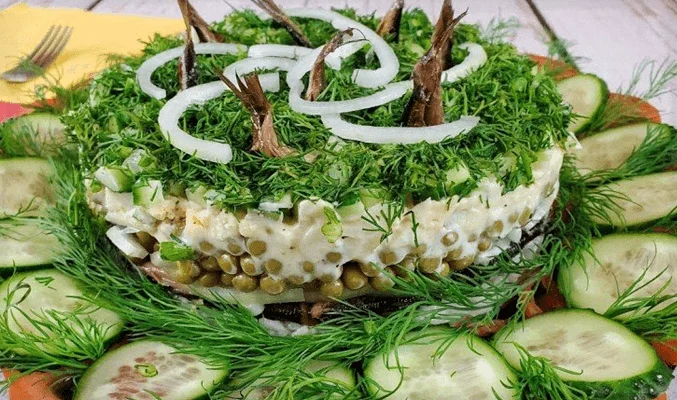 Салат со шпротами «Старая Рига»