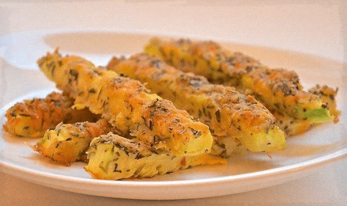 Кабачки в сырной панировке