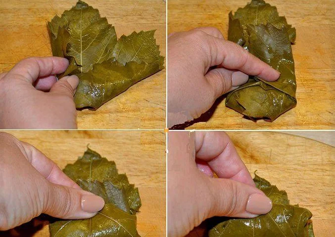 4 шага для завертывания долмы по-армянски